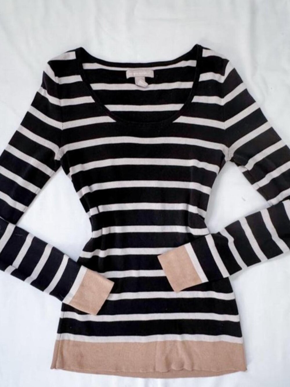 y2k striped longsleeve silk blend top